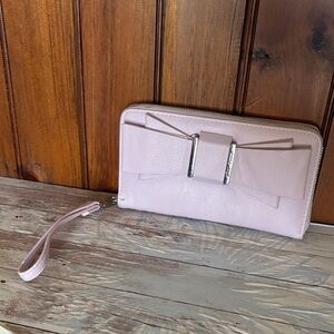 Betsey Johnson Pink Bow Zip Wristlet Wallet